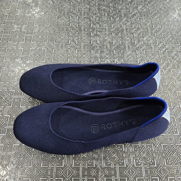 🐢 ROTHY'S The Square Toe Flats in Navy NWOT Size W8.5 - Picture 7 of 12